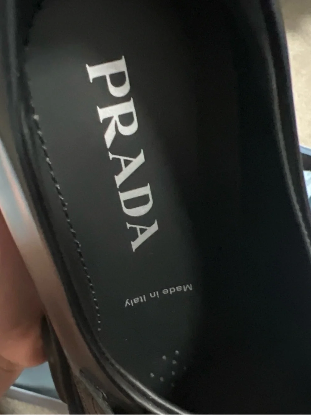 Prada Black Leather Lug-Sole Loafers with Triangle Logo - Picture 5 of 10